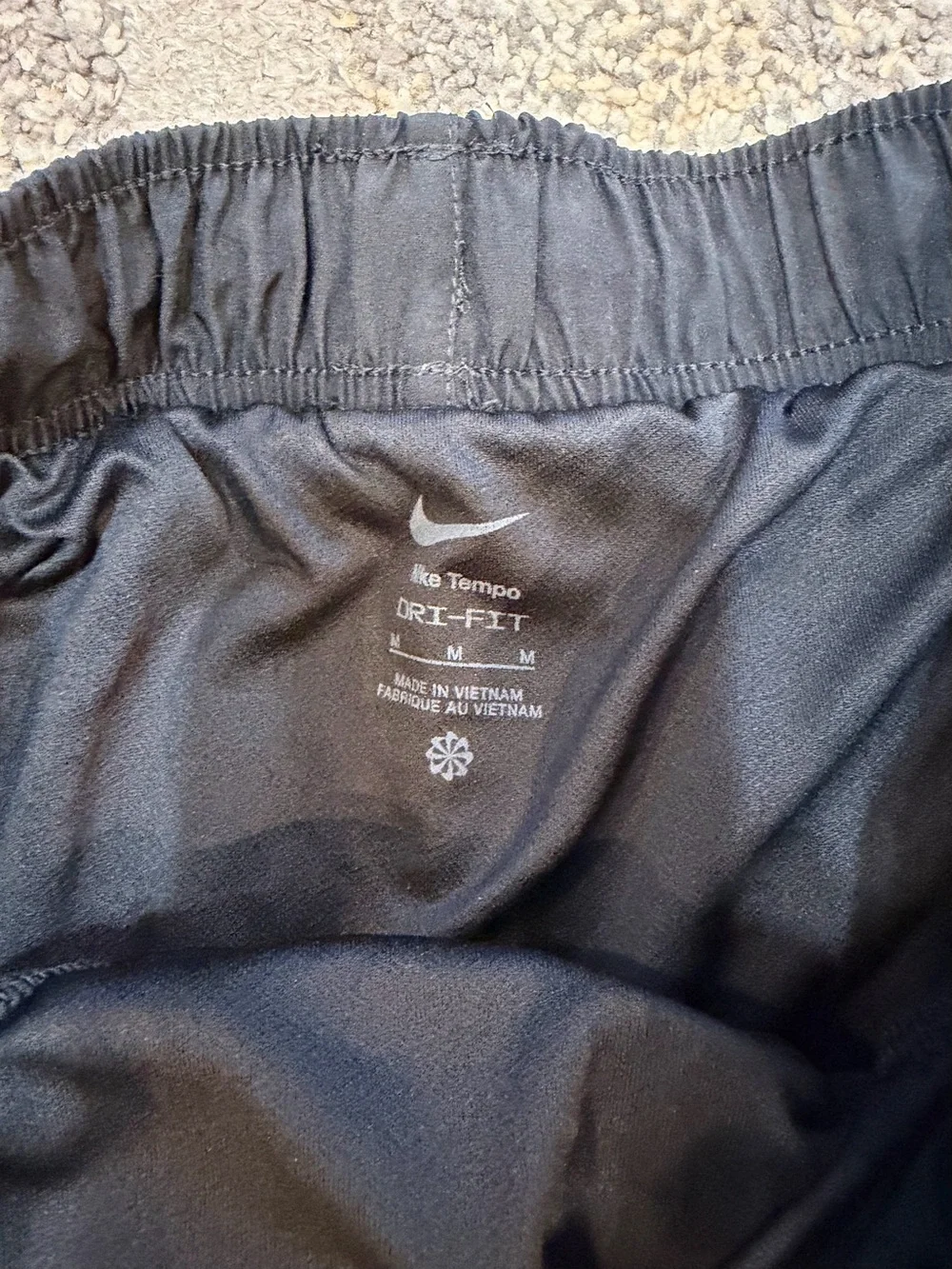 Nike Black Women's Athletic Running Shorts with White Swoosh